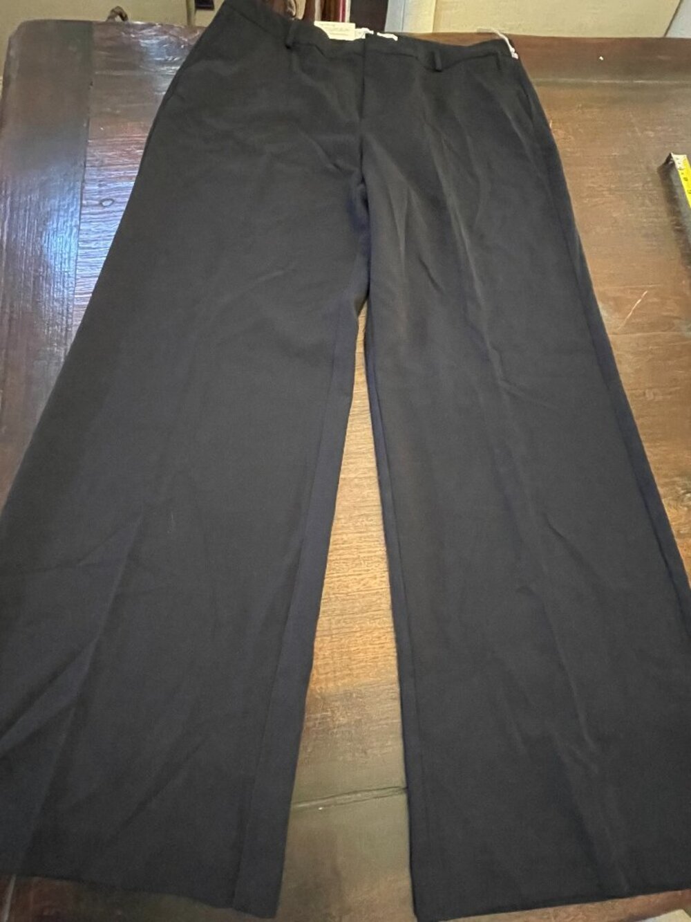 A New Day Women's Black Pants/Slacks Sz 16R Stretch Wide Leg High Rise NEW